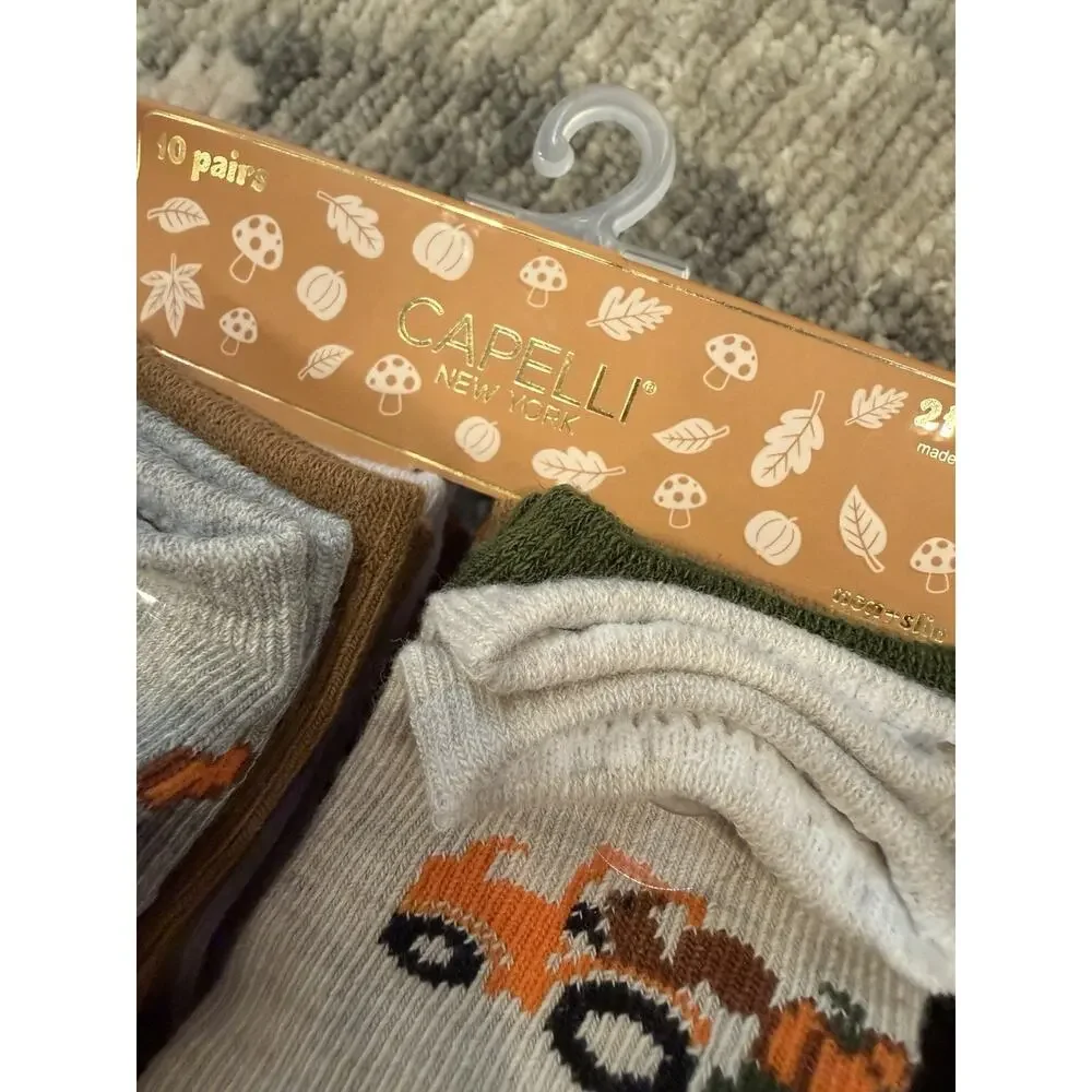 Capelli NY Unisex Kids Non Slip Socks 20 Pairs 2t-4T NIB NWT